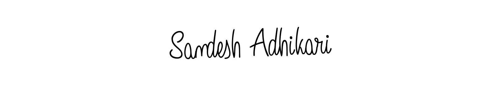 You should practise on your own different ways (Angelique-Rose-font-FFP) to write your name (Sandesh Adhikari) in signature. don't let someone else do it for you. Sandesh Adhikari signature style 5 images and pictures png