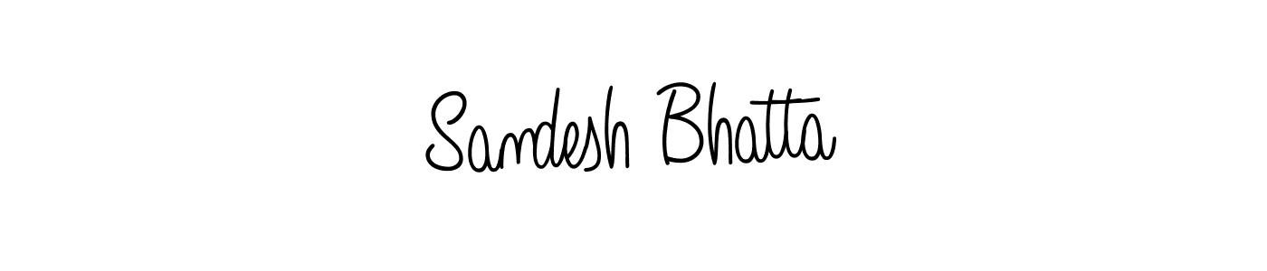 You should practise on your own different ways (Angelique-Rose-font-FFP) to write your name (Sandesh Bhatta) in signature. don't let someone else do it for you. Sandesh Bhatta signature style 5 images and pictures png