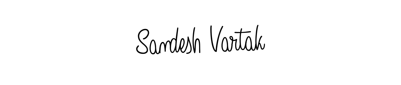 How to make Sandesh Vartak name signature. Use Angelique-Rose-font-FFP style for creating short signs online. This is the latest handwritten sign. Sandesh Vartak signature style 5 images and pictures png