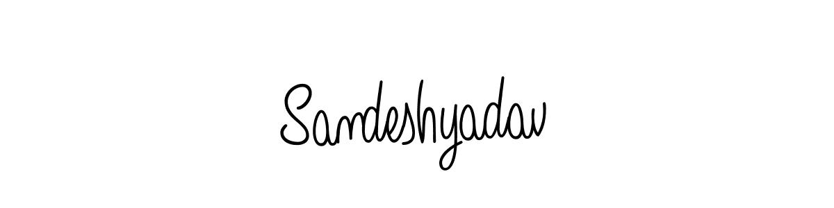 Make a beautiful signature design for name Sandeshyadav. With this signature (Angelique-Rose-font-FFP) style, you can create a handwritten signature for free. Sandeshyadav signature style 5 images and pictures png