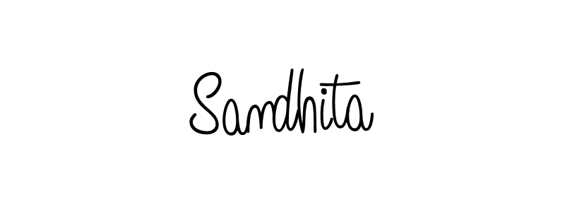 How to make Sandhita name signature. Use Angelique-Rose-font-FFP style for creating short signs online. This is the latest handwritten sign. Sandhita signature style 5 images and pictures png