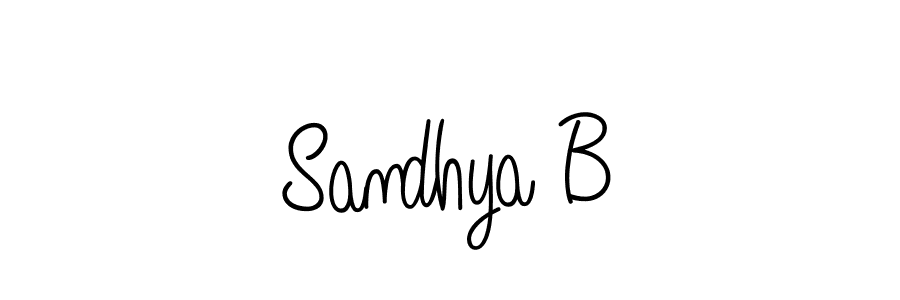 How to make Sandhya B name signature. Use Angelique-Rose-font-FFP style for creating short signs online. This is the latest handwritten sign. Sandhya B signature style 5 images and pictures png