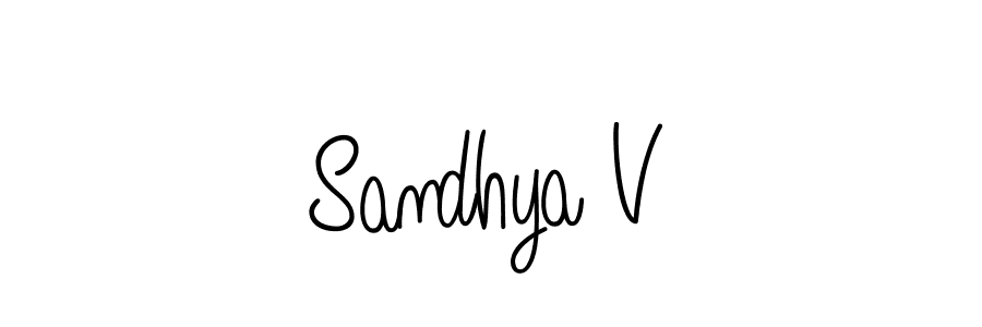 You should practise on your own different ways (Angelique-Rose-font-FFP) to write your name (Sandhya V) in signature. don't let someone else do it for you. Sandhya V signature style 5 images and pictures png