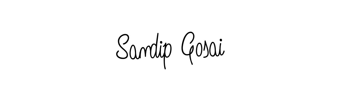 You should practise on your own different ways (Angelique-Rose-font-FFP) to write your name (Sandip Gosai) in signature. don't let someone else do it for you. Sandip Gosai signature style 5 images and pictures png