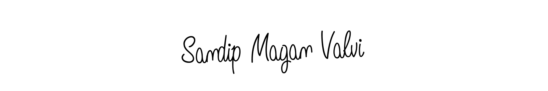 Use a signature maker to create a handwritten signature online. With this signature software, you can design (Angelique-Rose-font-FFP) your own signature for name Sandip Magan Valvi. Sandip Magan Valvi signature style 5 images and pictures png