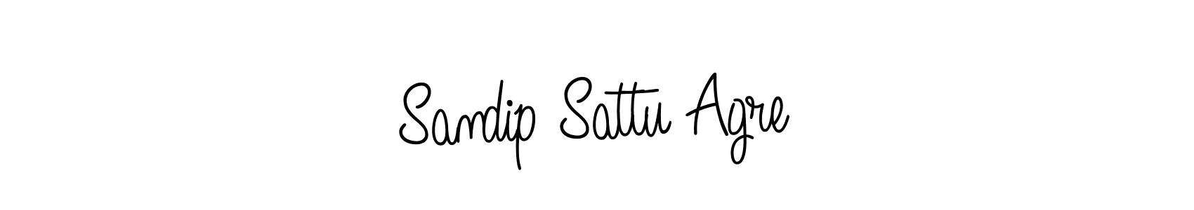 You should practise on your own different ways (Angelique-Rose-font-FFP) to write your name (Sandip Sattu Agre) in signature. don't let someone else do it for you. Sandip Sattu Agre signature style 5 images and pictures png