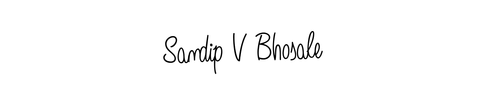 You should practise on your own different ways (Angelique-Rose-font-FFP) to write your name (Sandip V Bhosale) in signature. don't let someone else do it for you. Sandip V Bhosale signature style 5 images and pictures png