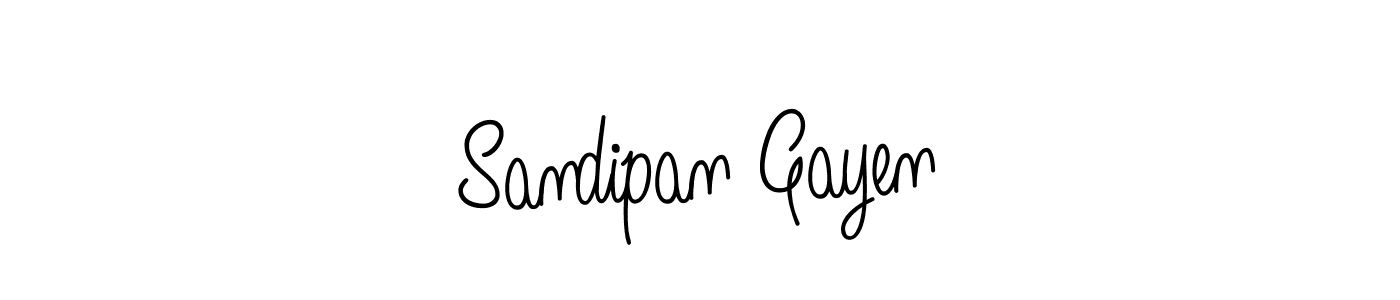 Make a beautiful signature design for name Sandipan Gayen. With this signature (Angelique-Rose-font-FFP) style, you can create a handwritten signature for free. Sandipan Gayen signature style 5 images and pictures png