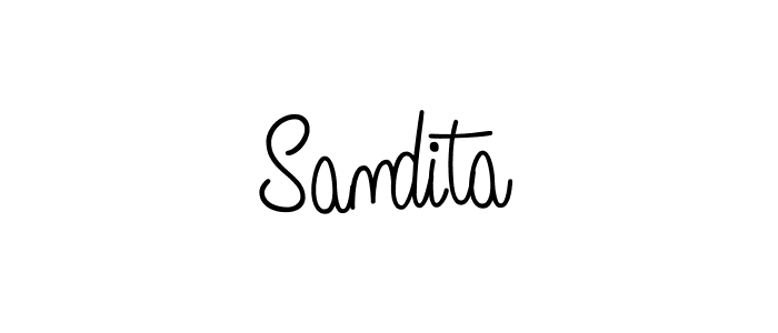Use a signature maker to create a handwritten signature online. With this signature software, you can design (Angelique-Rose-font-FFP) your own signature for name Sandita. Sandita signature style 5 images and pictures png