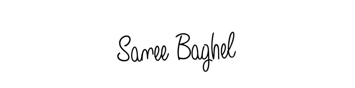 You should practise on your own different ways (Angelique-Rose-font-FFP) to write your name (Sanee Baghel) in signature. don't let someone else do it for you. Sanee Baghel signature style 5 images and pictures png