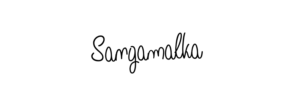 How to make Sangamalka name signature. Use Angelique-Rose-font-FFP style for creating short signs online. This is the latest handwritten sign. Sangamalka signature style 5 images and pictures png