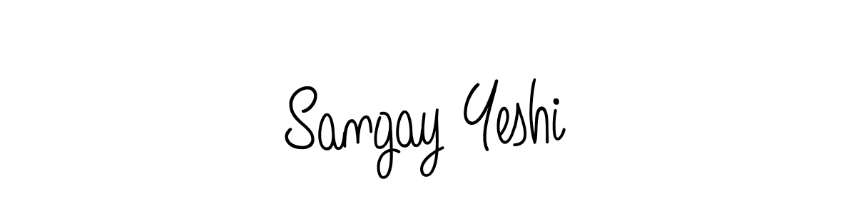 Sangay Yeshi stylish signature style. Best Handwritten Sign (Angelique-Rose-font-FFP) for my name. Handwritten Signature Collection Ideas for my name Sangay Yeshi. Sangay Yeshi signature style 5 images and pictures png