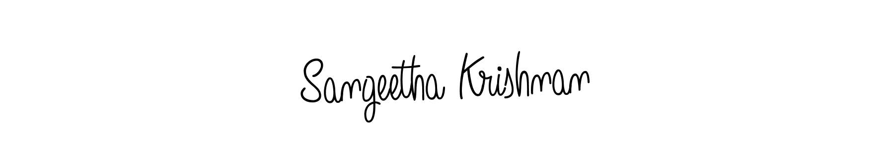You should practise on your own different ways (Angelique-Rose-font-FFP) to write your name (Sangeetha Krishnan) in signature. don't let someone else do it for you. Sangeetha Krishnan signature style 5 images and pictures png