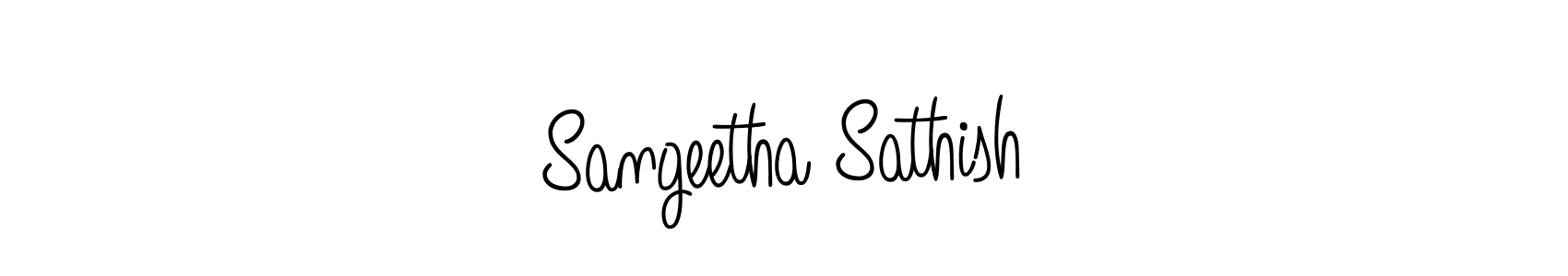 You should practise on your own different ways (Angelique-Rose-font-FFP) to write your name (Sangeetha Sathish) in signature. don't let someone else do it for you. Sangeetha Sathish signature style 5 images and pictures png