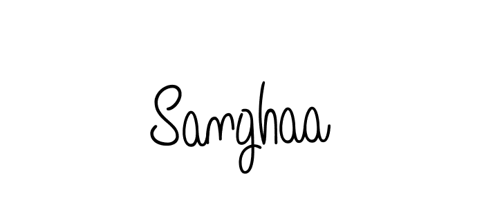 How to make Sanghaa name signature. Use Angelique-Rose-font-FFP style for creating short signs online. This is the latest handwritten sign. Sanghaa signature style 5 images and pictures png