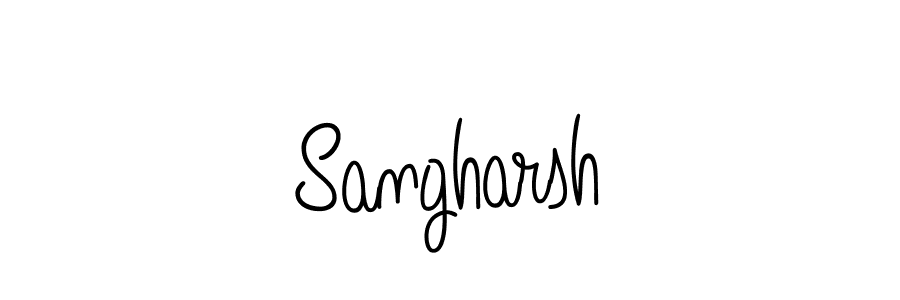 Make a beautiful signature design for name Sangharsh. With this signature (Angelique-Rose-font-FFP) style, you can create a handwritten signature for free. Sangharsh signature style 5 images and pictures png