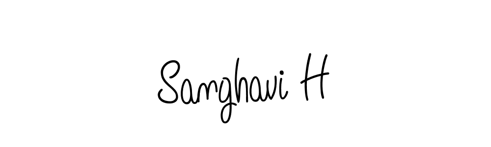 How to make Sanghavi H name signature. Use Angelique-Rose-font-FFP style for creating short signs online. This is the latest handwritten sign. Sanghavi H signature style 5 images and pictures png