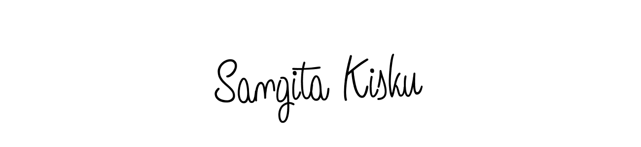 You should practise on your own different ways (Angelique-Rose-font-FFP) to write your name (Sangita Kisku) in signature. don't let someone else do it for you. Sangita Kisku signature style 5 images and pictures png