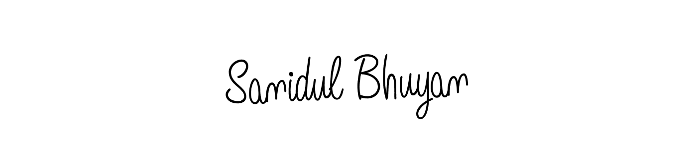 You should practise on your own different ways (Angelique-Rose-font-FFP) to write your name (Sanidul Bhuyan) in signature. don't let someone else do it for you. Sanidul Bhuyan signature style 5 images and pictures png