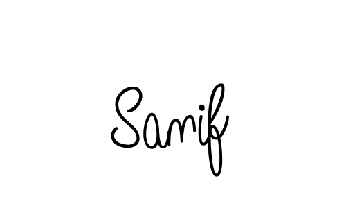 You should practise on your own different ways (Angelique-Rose-font-FFP) to write your name (Sanif) in signature. don't let someone else do it for you. Sanif signature style 5 images and pictures png