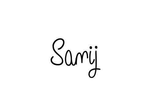 Sanij stylish signature style. Best Handwritten Sign (Angelique-Rose-font-FFP) for my name. Handwritten Signature Collection Ideas for my name Sanij. Sanij signature style 5 images and pictures png