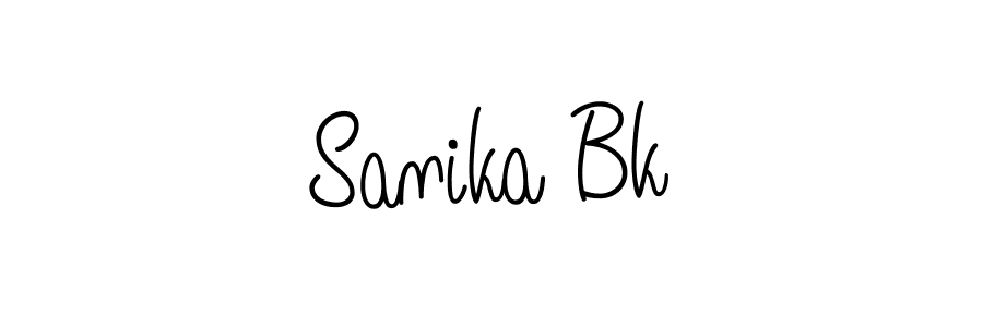 How to make Sanika Bk name signature. Use Angelique-Rose-font-FFP style for creating short signs online. This is the latest handwritten sign. Sanika Bk signature style 5 images and pictures png