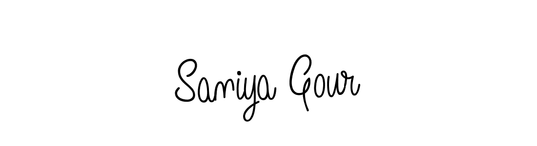 Create a beautiful signature design for name Saniya Gour. With this signature (Angelique-Rose-font-FFP) fonts, you can make a handwritten signature for free. Saniya Gour signature style 5 images and pictures png