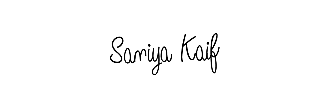 Make a beautiful signature design for name Saniya Kaif. With this signature (Angelique-Rose-font-FFP) style, you can create a handwritten signature for free. Saniya Kaif signature style 5 images and pictures png