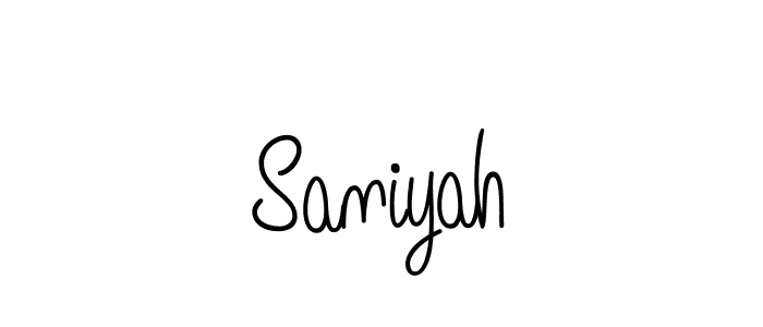 Design your own signature with our free online signature maker. With this signature software, you can create a handwritten (Angelique-Rose-font-FFP) signature for name Saniyah. Saniyah signature style 5 images and pictures png