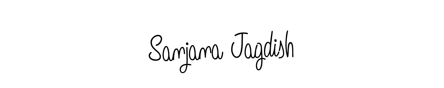How to make Sanjana Jagdish name signature. Use Angelique-Rose-font-FFP style for creating short signs online. This is the latest handwritten sign. Sanjana Jagdish signature style 5 images and pictures png