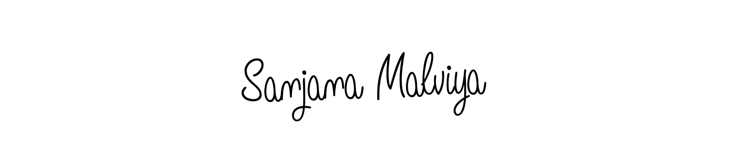 How to make Sanjana Malviya name signature. Use Angelique-Rose-font-FFP style for creating short signs online. This is the latest handwritten sign. Sanjana Malviya signature style 5 images and pictures png