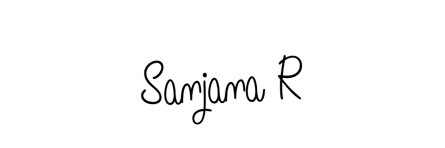 Use a signature maker to create a handwritten signature online. With this signature software, you can design (Angelique-Rose-font-FFP) your own signature for name Sanjana R. Sanjana R signature style 5 images and pictures png