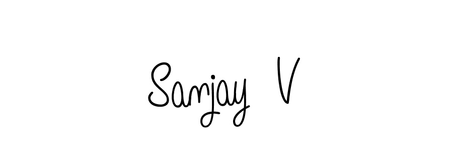 Also we have Sanjay  V name is the best signature style. Create professional handwritten signature collection using Angelique-Rose-font-FFP autograph style. Sanjay  V signature style 5 images and pictures png