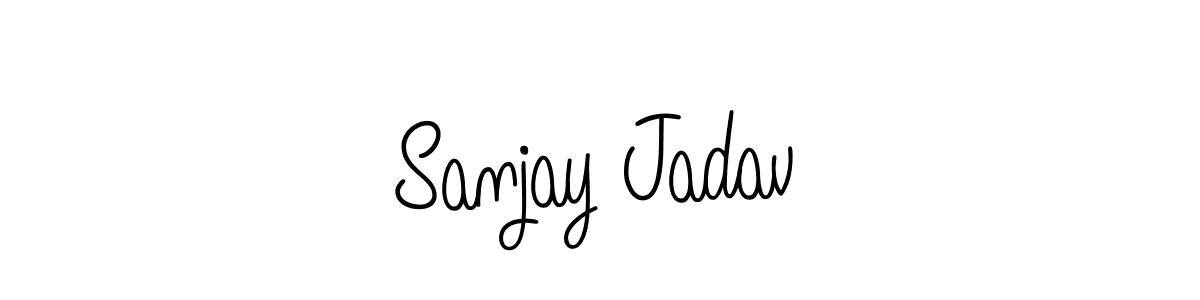 if you are searching for the best signature style for your name Sanjay Jadav. so please give up your signature search. here we have designed multiple signature styles  using Angelique-Rose-font-FFP. Sanjay Jadav signature style 5 images and pictures png