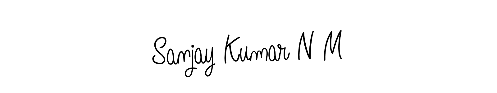 Sanjay Kumar N M stylish signature style. Best Handwritten Sign (Angelique-Rose-font-FFP) for my name. Handwritten Signature Collection Ideas for my name Sanjay Kumar N M. Sanjay Kumar N M signature style 5 images and pictures png