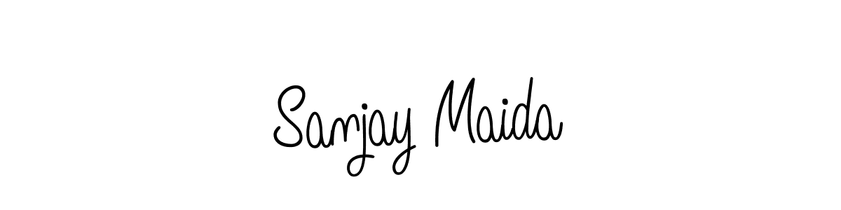 Use a signature maker to create a handwritten signature online. With this signature software, you can design (Angelique-Rose-font-FFP) your own signature for name Sanjay Maida. Sanjay Maida signature style 5 images and pictures png