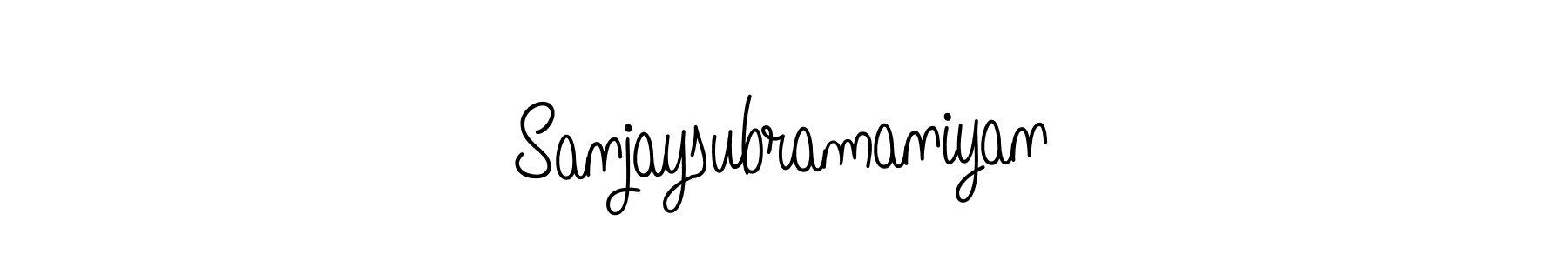 Create a beautiful signature design for name Sanjaysubramaniyan. With this signature (Angelique-Rose-font-FFP) fonts, you can make a handwritten signature for free. Sanjaysubramaniyan signature style 5 images and pictures png