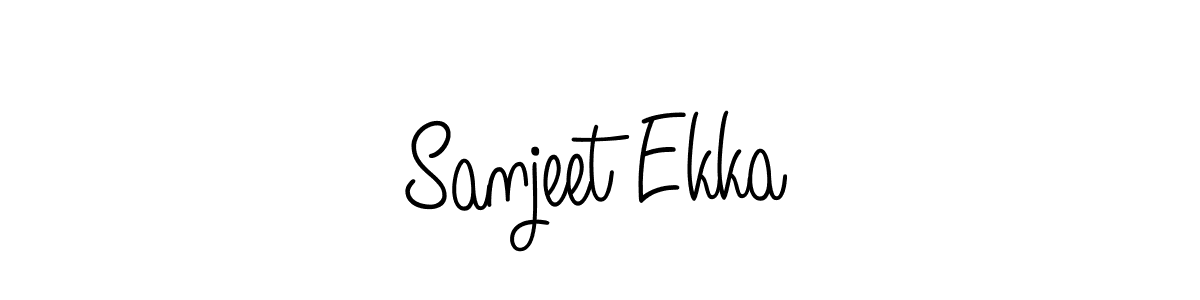 The best way (Angelique-Rose-font-FFP) to make a short signature is to pick only two or three words in your name. The name Sanjeet Ekka include a total of six letters. For converting this name. Sanjeet Ekka signature style 5 images and pictures png