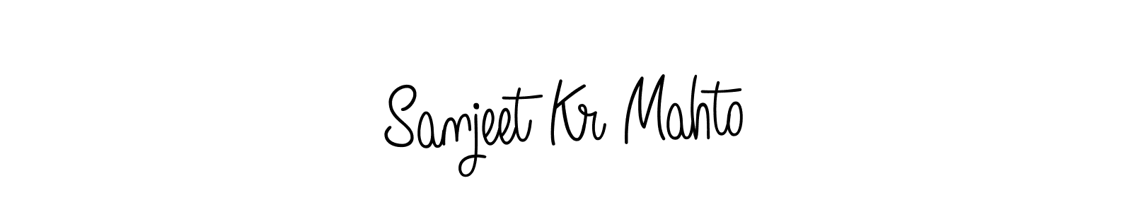 The best way (Angelique-Rose-font-FFP) to make a short signature is to pick only two or three words in your name. The name Sanjeet Kr Mahto include a total of six letters. For converting this name. Sanjeet Kr Mahto signature style 5 images and pictures png