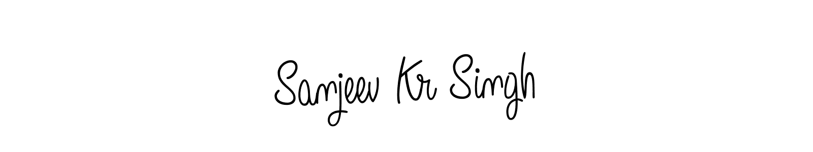 You should practise on your own different ways (Angelique-Rose-font-FFP) to write your name (Sanjeev Kr Singh) in signature. don't let someone else do it for you. Sanjeev Kr Singh signature style 5 images and pictures png
