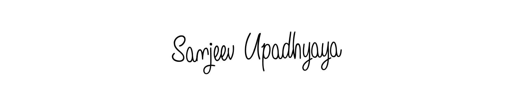 The best way (Angelique-Rose-font-FFP) to make a short signature is to pick only two or three words in your name. The name Sanjeev Upadhyaya include a total of six letters. For converting this name. Sanjeev Upadhyaya signature style 5 images and pictures png