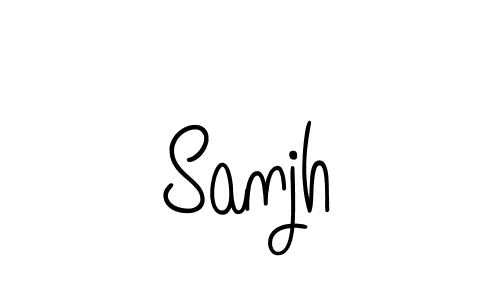 Make a beautiful signature design for name Sanjh. With this signature (Angelique-Rose-font-FFP) style, you can create a handwritten signature for free. Sanjh signature style 5 images and pictures png