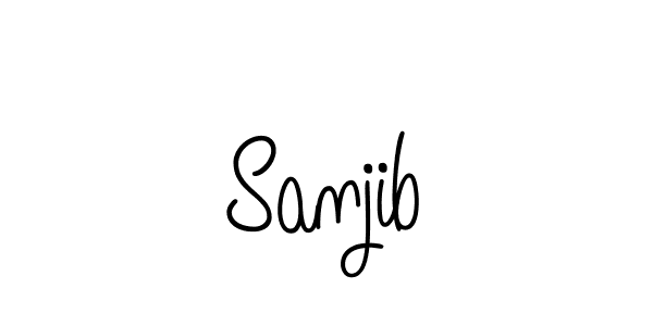 Make a beautiful signature design for name Sanjib. With this signature (Angelique-Rose-font-FFP) style, you can create a handwritten signature for free. Sanjib signature style 5 images and pictures png