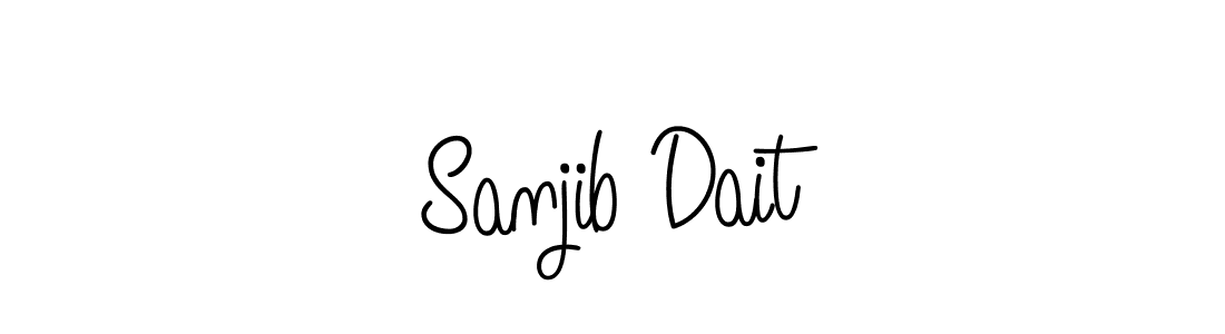 The best way (Angelique-Rose-font-FFP) to make a short signature is to pick only two or three words in your name. The name Sanjib Dait include a total of six letters. For converting this name. Sanjib Dait signature style 5 images and pictures png