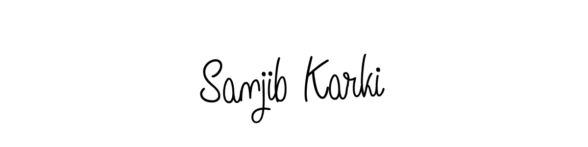 How to make Sanjib Karki name signature. Use Angelique-Rose-font-FFP style for creating short signs online. This is the latest handwritten sign. Sanjib Karki signature style 5 images and pictures png