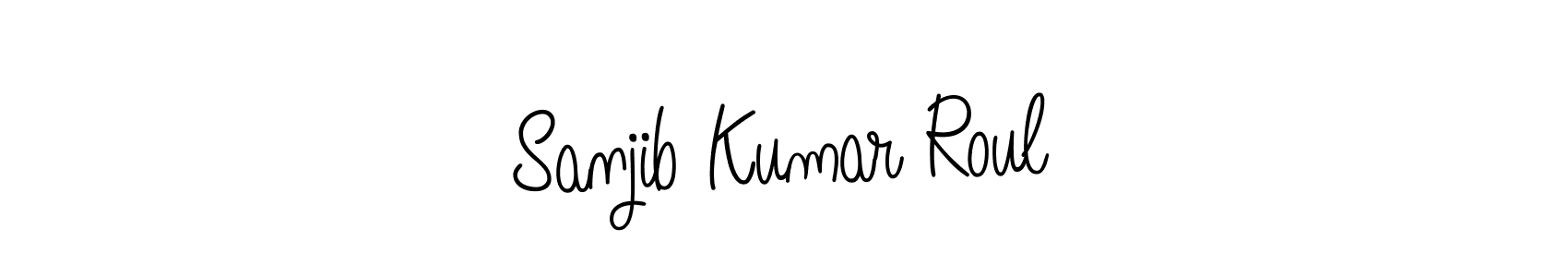 You should practise on your own different ways (Angelique-Rose-font-FFP) to write your name (Sanjib Kumar Roul) in signature. don't let someone else do it for you. Sanjib Kumar Roul signature style 5 images and pictures png