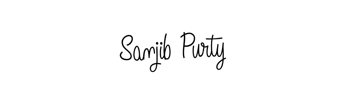 How to make Sanjib Purty name signature. Use Angelique-Rose-font-FFP style for creating short signs online. This is the latest handwritten sign. Sanjib Purty signature style 5 images and pictures png