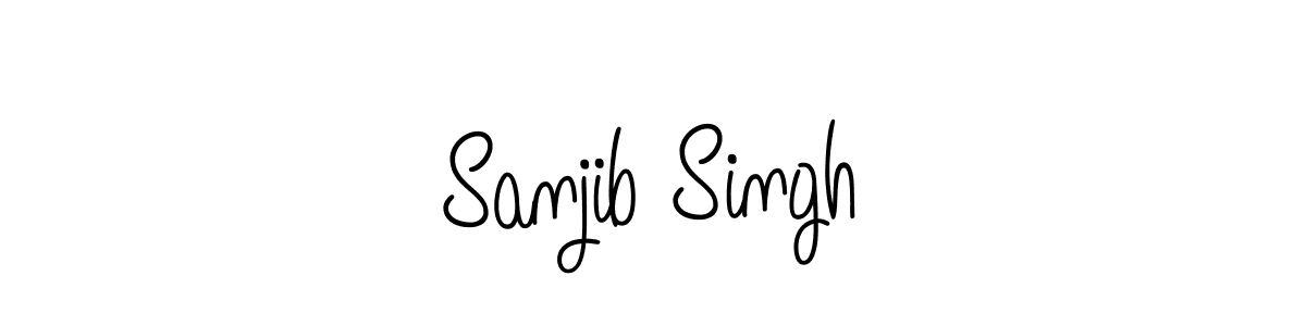 You should practise on your own different ways (Angelique-Rose-font-FFP) to write your name (Sanjib Singh) in signature. don't let someone else do it for you. Sanjib Singh signature style 5 images and pictures png