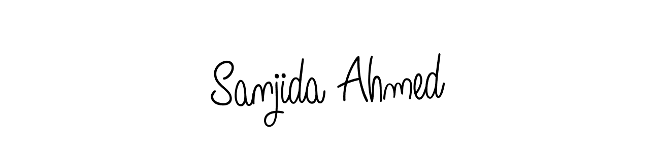 Make a beautiful signature design for name Sanjida Ahmed. With this signature (Angelique-Rose-font-FFP) style, you can create a handwritten signature for free. Sanjida Ahmed signature style 5 images and pictures png