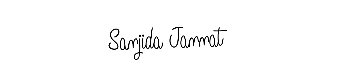 Make a beautiful signature design for name Sanjida Jannat. With this signature (Angelique-Rose-font-FFP) style, you can create a handwritten signature for free. Sanjida Jannat signature style 5 images and pictures png
